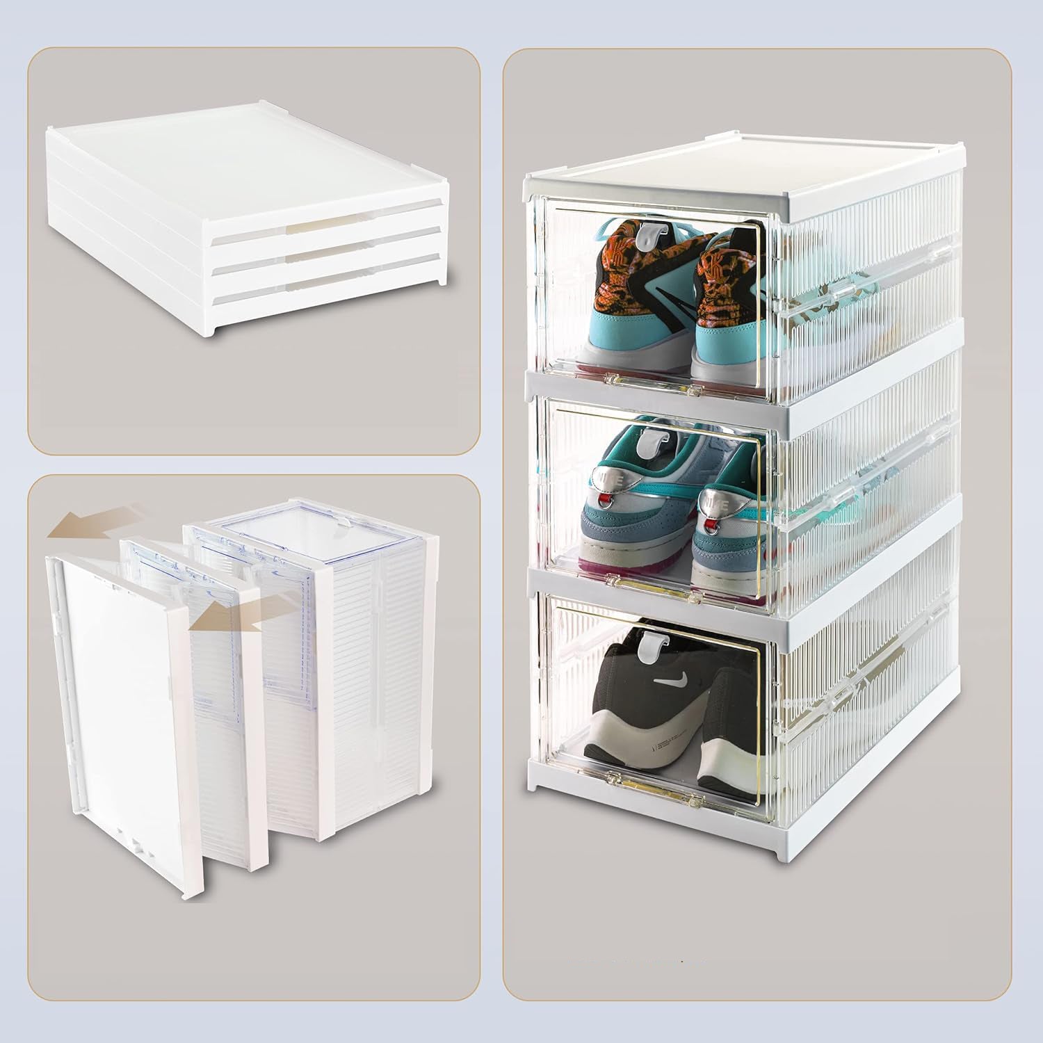 Stackable Multifunctional Storage, for Clothes Foldable Drawer Shelf Basket Utility Cart Rack Storage Organizer Cart for Kitchen, Pantry Closet, Bedroom, Bathroom, Laundry (2, 3, 4, 5, 6 / Layer 1 Pc) Stackable Multifunctional Storage, for Clothes Foldable Drawer Shelf Basket Utility Cart Rack Storage Organizer Cart for Kitchen, Pantry Closet, Bedroom, Bathroom, Laundry (2, 3, 4, 5, 6 / Layer 1 Pc)